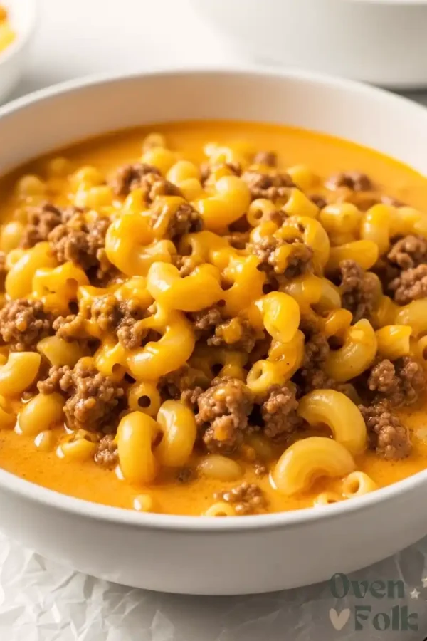 One-Pot Cheeseburger Macaroni Soup (The “Burger-Tang” Secret)