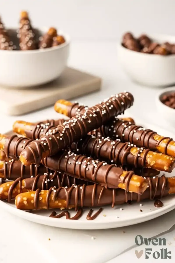 Valentine’s Chocolate Covered Pretzels (The “Tall Glass” Dipping Method)